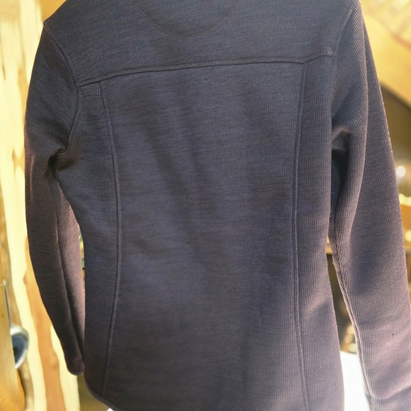 Ascend Men's Dark Brown Zip-Up Sweater with Light Gray Pocket - Picture 7 of 8